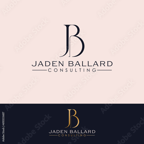 Jaden Ballard consulting vector logo design. Letters J and B logotype. Initials JB logo template. photo