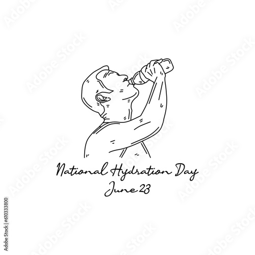 line art of national hydration day good for national hydration day celebrate. line art. illustration.
