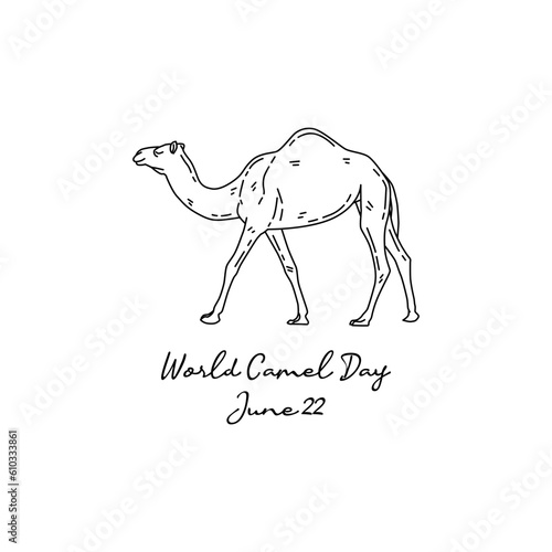 line art of world camel day good for world camel day celebrate. line art. illustration.