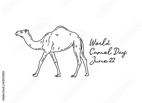 line art of world camel day good for world camel day celebrate. line art. illustration.