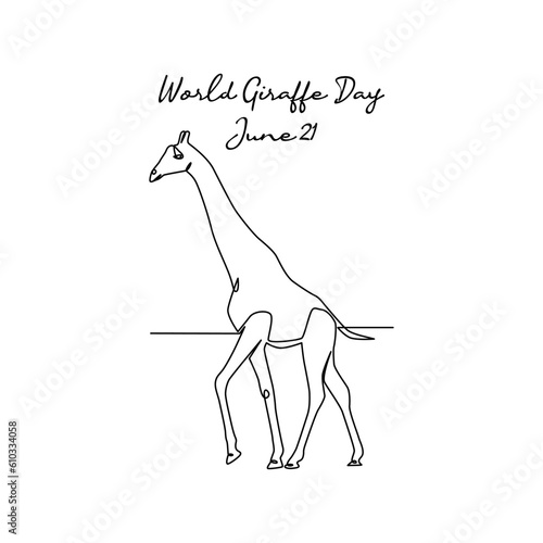line art of world giraffe day good for world giraffe day celebrate. line art. illustration.