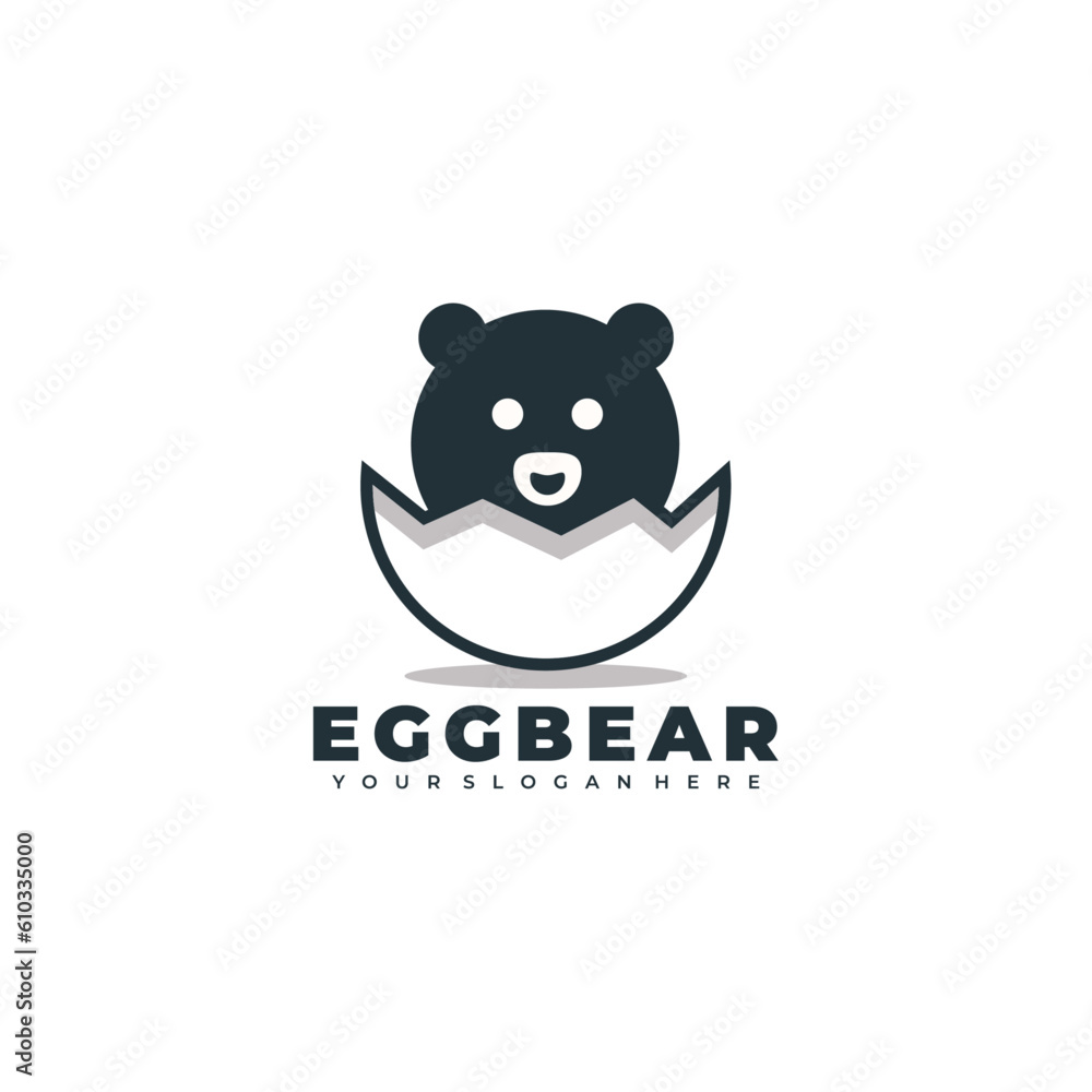 egg bear modern logo simple