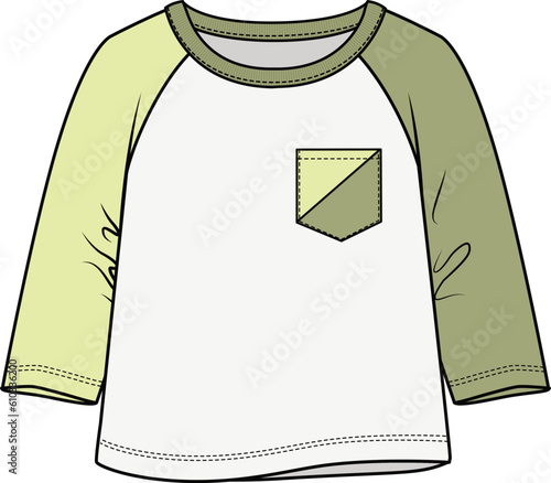 UNISEX INFANT KIDS WEAR RAGLAN SLEEVES T SHIRT VECTOR