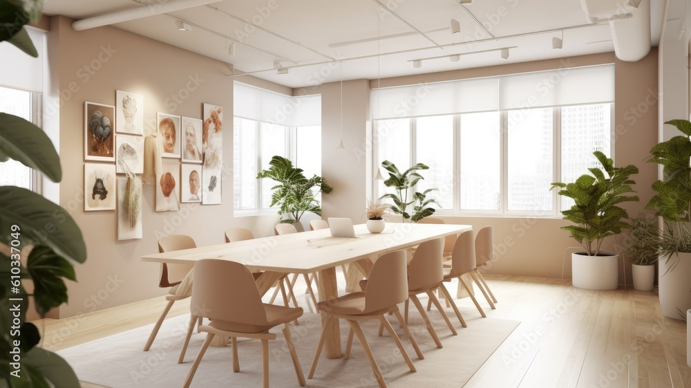 Picture of Inspiring office interior design Scandinavian style Meeting room ...