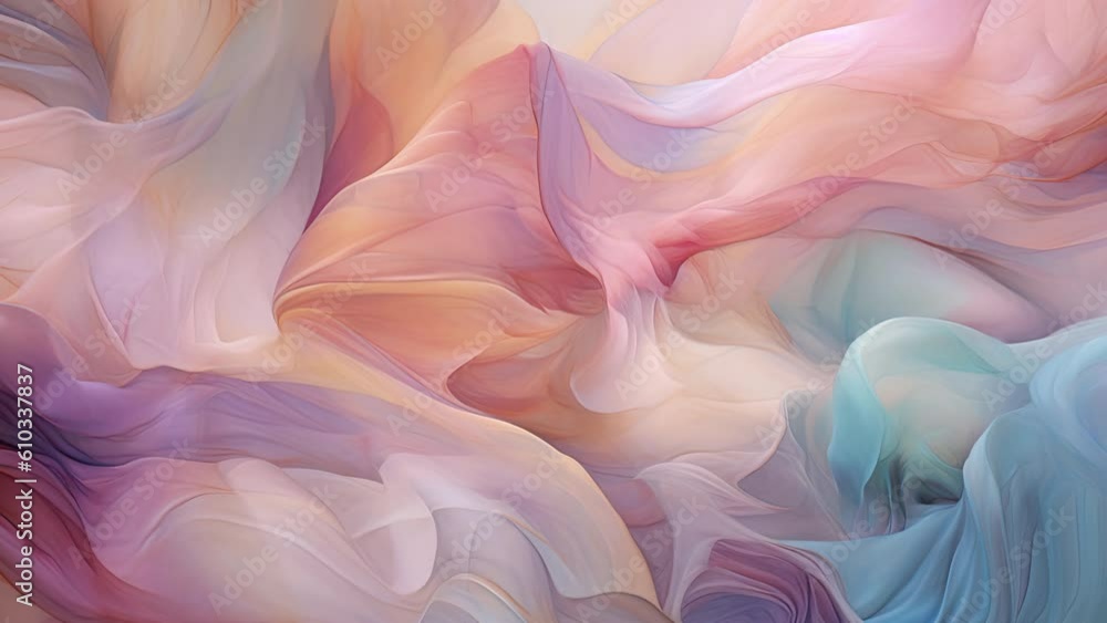 Abstract pastel motion background, creative video texture movement with delicate colors, dreamy graphic with elegant and luxury style, feminine design for females 