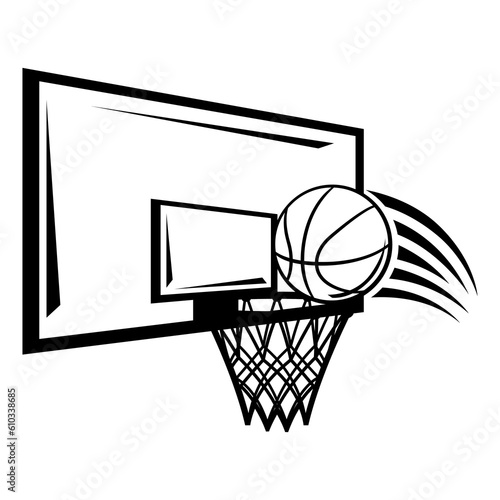 Emblem with basketball symbols. Sport club label or emblem.