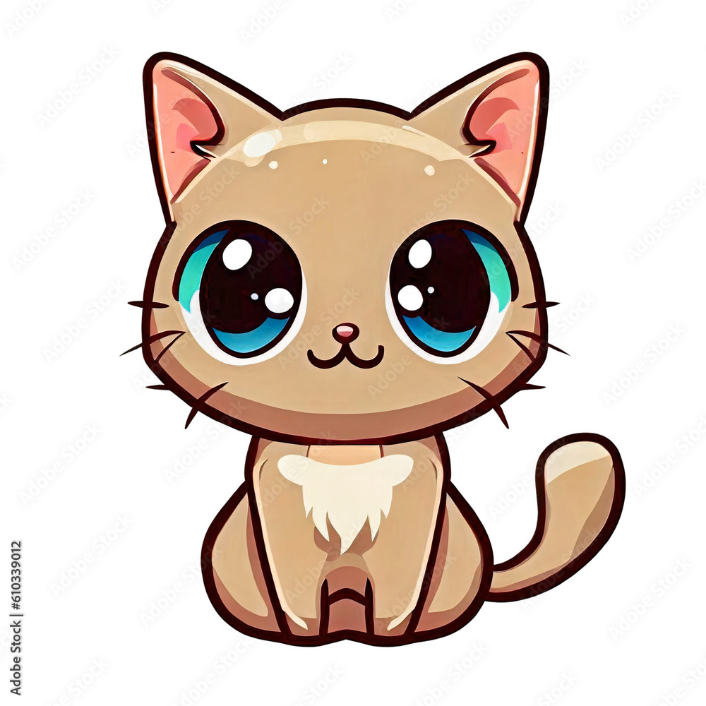 Generative Ai illustration, cat, cat cartoon Generative Ai illustration, cat, cat cartoon