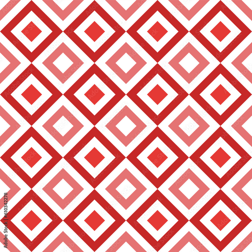 Cute vector seamless pattern. Red rhombus pattern. Decorative element, design template with red shade.