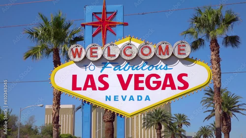 Welcome to fabulous Las Vegas Sign in slow motion 120fps Welcome to fabulous Las Vegas Sign in slow motion 120fps