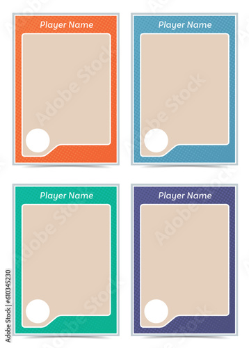 Photography retro vintage player cards frame template set with dot texture