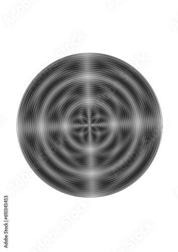 interessante kreisfigur mit vielen konzentrischen ringen und strukturierten sektoren schwarz schillernd, modern art,
