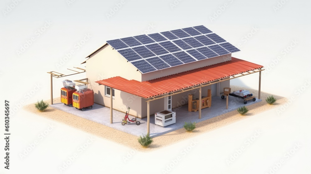 solar panels on a roof - generative AI solar panels on a roof - generative AI