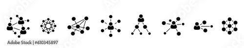 Business network icon set illustration