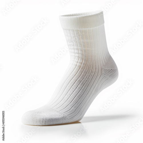 Women's foot socks isolated on white background. Made from breathable fabric to ensure comfort. 