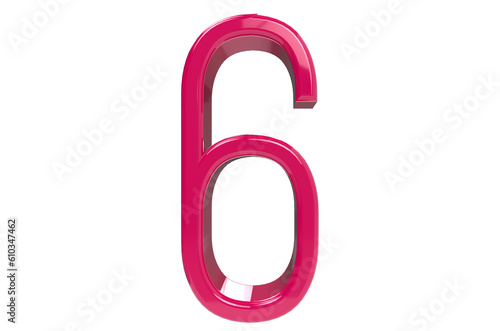 3d gold number 6 on transparent background PNG