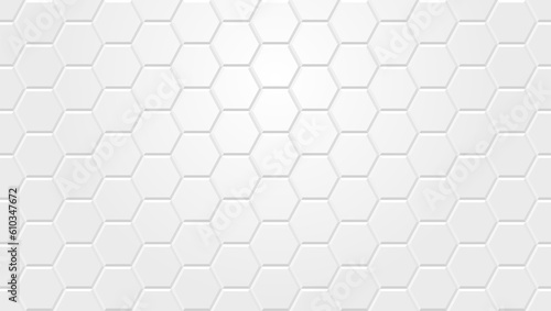 White hexagon tile pattern background - seamless wallpaper for your design and presentation