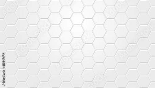 White hexagon tile pattern background - seamless wallpaper for your design and presentation