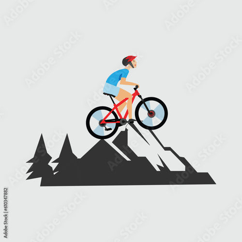 Mountain bike template logo design stock vector and photos 