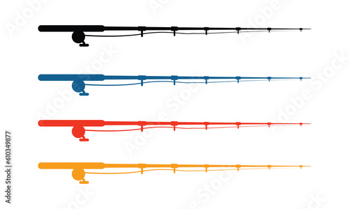 Wallpaper Mural Fishing icons vector illustration set . Fishermen and fishing vector. Fishing hook as a in a heart concept vector, Fishing rod and hook vector image, club logo, rod and hook, Equipment for fish  Torontodigital.ca