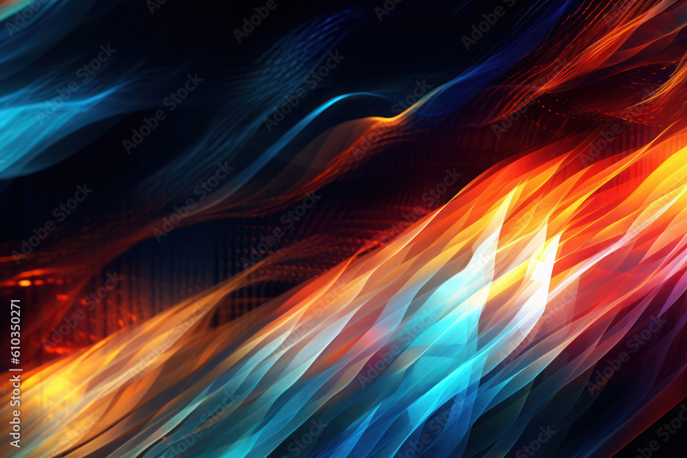 Fototapeta premium Dynamic Geometric Abstraction: Modern Light Lines and Shapes