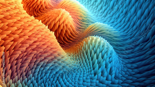 Chromatic Symphony: Exploring the Blue-to-Orange Color Gradient in Parametric Art. Generative AI