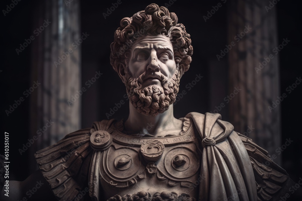 Marcus Aurelius: Stoic philosopher and Roman Emperor, epitomizing resilience and inner strength. 