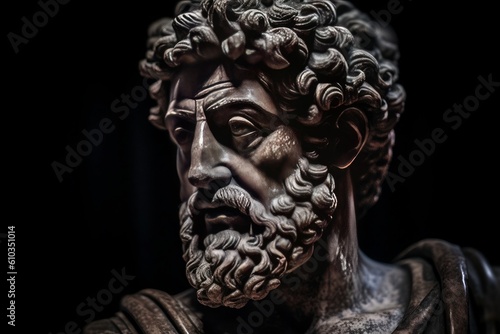 Marcus Aurelius: Stoic philosopher and Roman Emperor, epitomizing resilience and inner strength. Generative AI