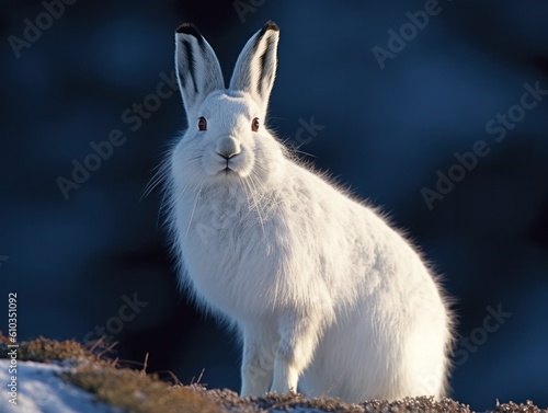 Arctic Hare in the arctic habitat Generative AI