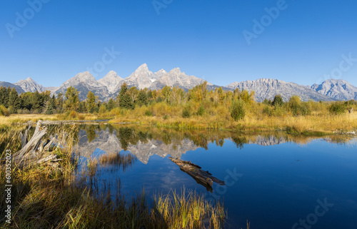 Beautiful Reflection Landscape in the Tetons in Autumn © natureguy