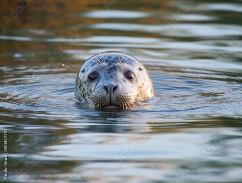 Seal in the arctic habitat Generative AI © goodies
