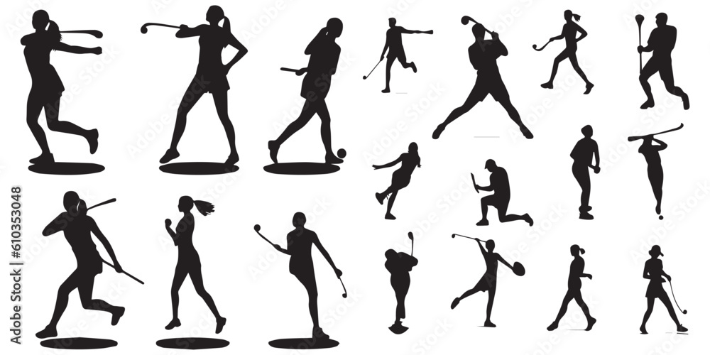 A set of silhouette tennis vector illustration A set of silhouette tennis vector illustration