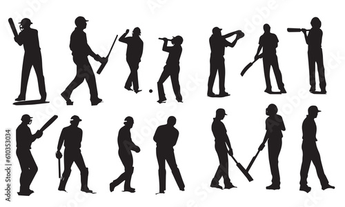 A set of silhouette sportsman vector illustration 