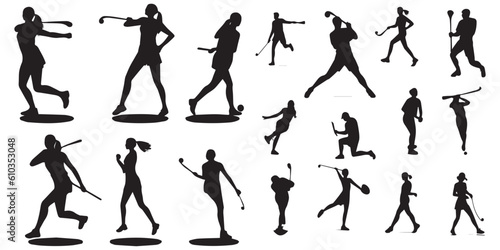 A set of silhouette tennis vector illustration