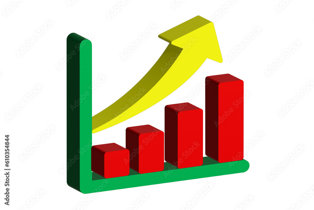 Business graph on white background. 3d isometric vector illustration. Business graph on white background. 3d isometric vector illustration.