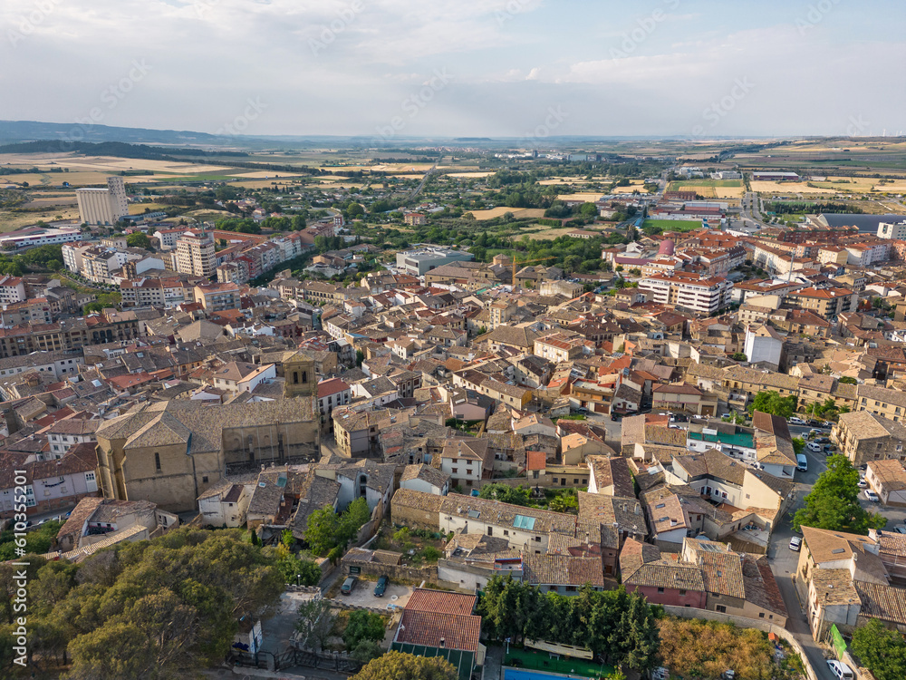 Tafalla, aerial view. Middle area of ​​Navarra