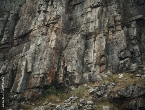 Ungezähmte Natur: Steinige, geröllartige Felswand mit rauer, grauer Oberfläche und kantiger Struktur - ein Sinnbild der Wildheit und Stärke der Natur