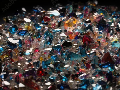 Kristallklares Kaleidoskop: Farbenfrohe Kristalle auf einem Tisch in 8K-Auflösung, präsentiert mit polierter Handwerkskunst und auffälligen, klaren Farben