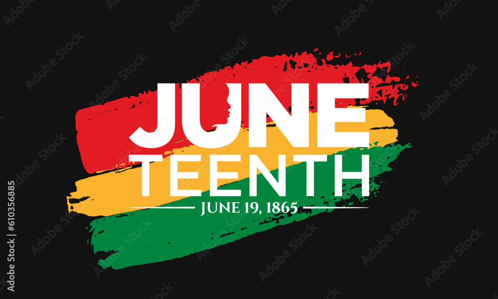 Juneteenth Independence Day. Freedom or Emancipation Day. The American holiday is celebrated on June 19. African-American history and heritage. Poster, greeting card, banner, and background. Vector