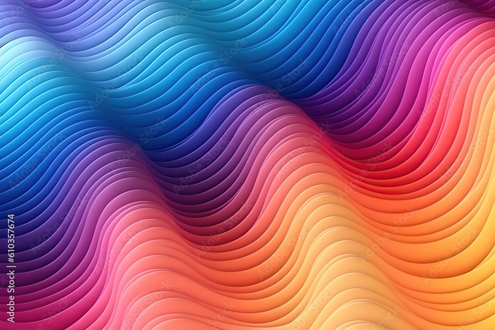 Abstract background with 3D Wave Rainbow Gradient, created with Generative AI Abstract background with 3D Wave Rainbow Gradient, created with Generative AI