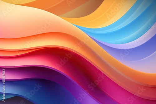 Abstract background with 3D Wave Rainbow Gradient, created with Generative AI