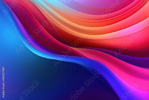 Abstract background with 3D Wave Rainbow Gradient  created with Generative AI
