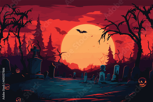 Ethereal Halloween Delights: Modern Abstract Vector Art for Spooky Poster and Banner Designs