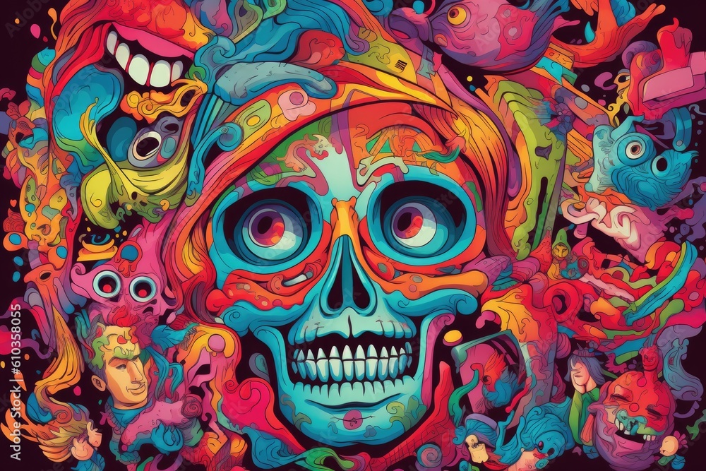 Vibrant Candycore Face Illustration 