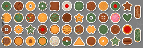 Big set homemade cookie different taste in pastry biscuit