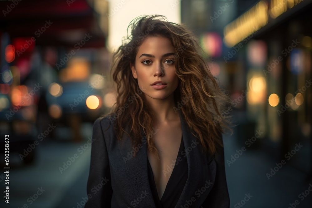 AI generated non existing beuatiful woman in the city AI generated non existing beuatiful woman in the city