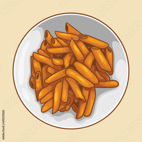 Penne with Vodka. Popular American pasta dishes.