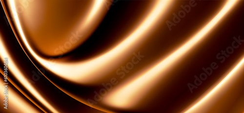 Abstract trendy wavy background, smooth gradient with glossy reflective surface. Generative AI