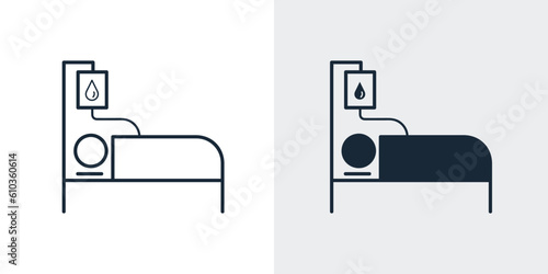 hospital bed icon. medical equipment health pictogram silhouette icon Free Vector