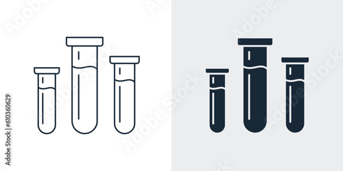 Laboratory test tube icon set. chemistry, and medical design element vector