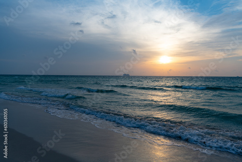 beautiful summer seascape horizon at sunrise. seascape horizon at sunrise sky.